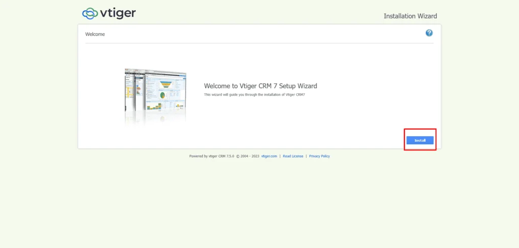 CRM Installation wizard