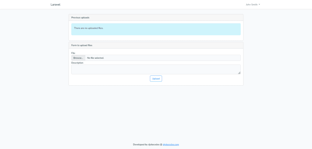Rendering the React form for uploading the documents