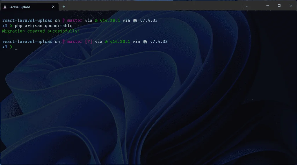 Generating the queue migration file