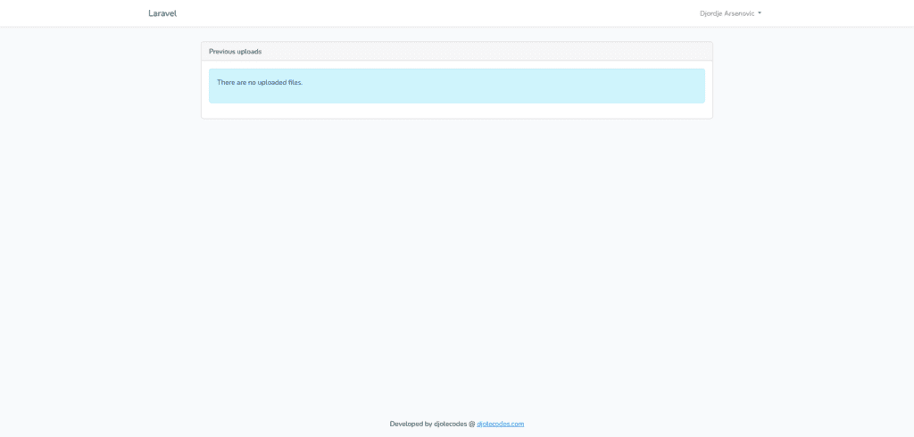 React alert component when there are no uploads